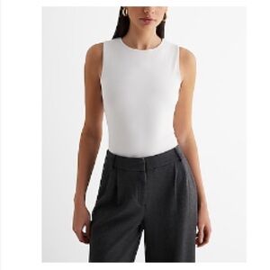 Express White Sleeveless Bodysuit